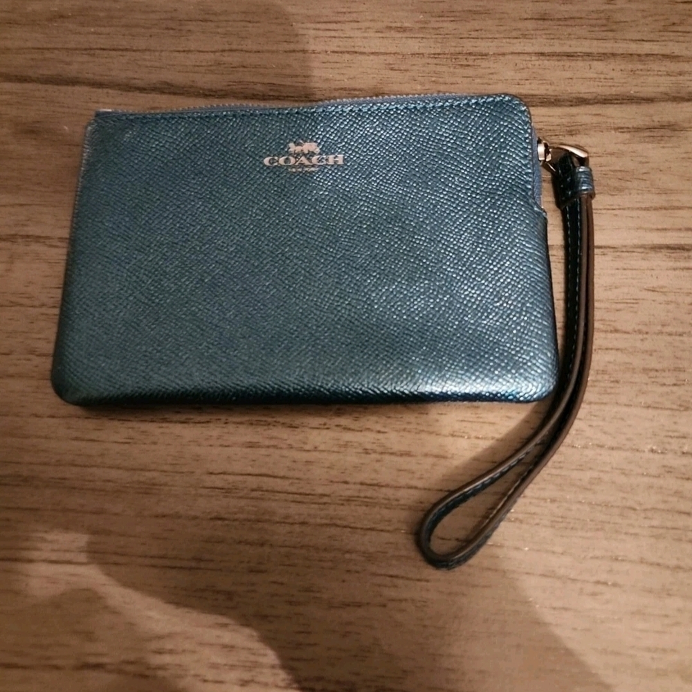 Coach Metallic Blue Tote Bag - Picture 5 of 6